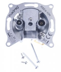 Axing Aerial Outlet Sockets - Bsd 4-10n Catv-antennensteckdose 51006 Mhzdurchgangsdose Mit 10 Db Anschlussdampfungruckkanaltauglich 565 Mhzoberflachenvered