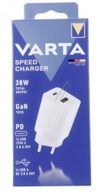 Varta Usb Power Supplies - 57955 101 111 Gan Charger 38w 1x Usb-c 1x Usb-a Pd Qc