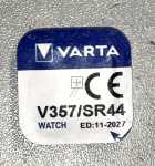 Varta 11,6mm Button Cell 1,55v - V357 Button Cell V357