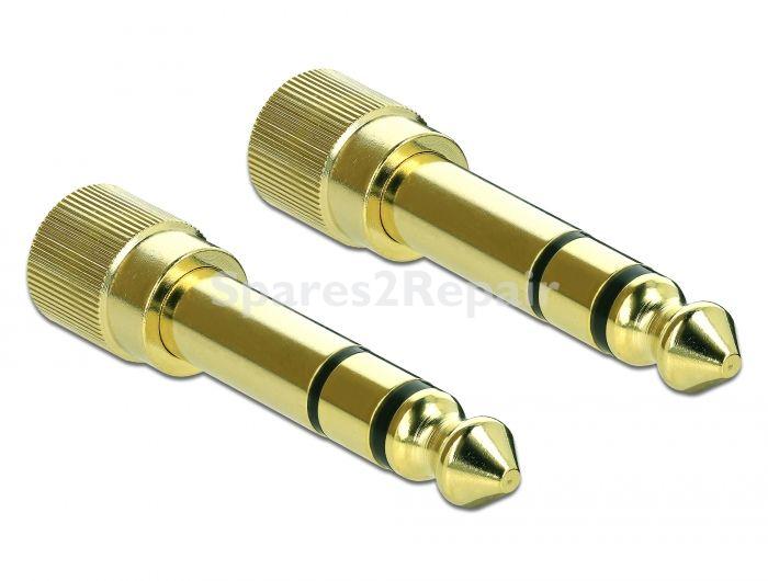 Delock Jack Plug-jack Socket - 65983 Adapter 6 35mm Jack Plug > 3 5mm Jack Socket 3-pole Metal Screwable 2 Pieces