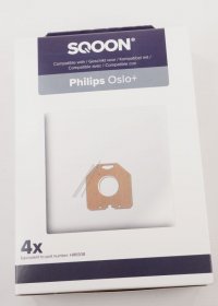 Sqoon Vacuum Cleaner Bags - 52080-4 Vacuum Cleaner Bag Alternative For Philips Oslo 4 Pcs