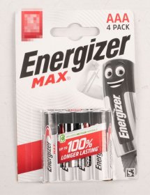 Energizer Aaa 1,5v Battery - Lr03 E303325604 Max Micro (aaa) Chp 4 Pieces