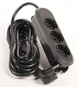 Bachmann Three-way Trailing Socket - 387 172 Smart 3-fach-steckdosenleiste Schwarz 5m