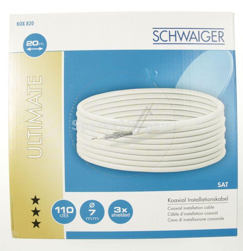 Schwaiger Cable/plugs/adapter - Kox820012 Coaxial Cable 20m 110db 7 0mm 3-fold Shielding