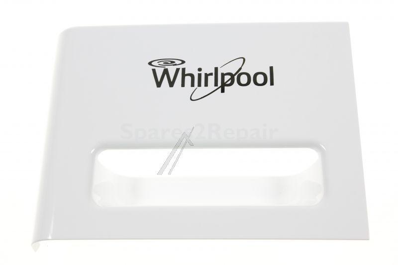 Detergent Dispenser Cover - C00447083 481010778836 Handle Wh Logo Chrome Ed Gold Ring [Whirlpool Indesit]