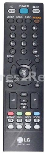 Lg Ir remote Control - Akb33871409 Remote Control
