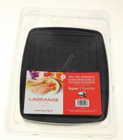 Lagrange Wafer Board - 030423 2x Croque-monsieur Plates 120x95mm With Non-stick Coating