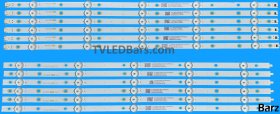 Barz LED Backlight Array Philips TPT550U1 TPT550U2 TPT550J1 55" 210BZ05DR + 210BZ05DL LB55073 V0 V1 12pcs
