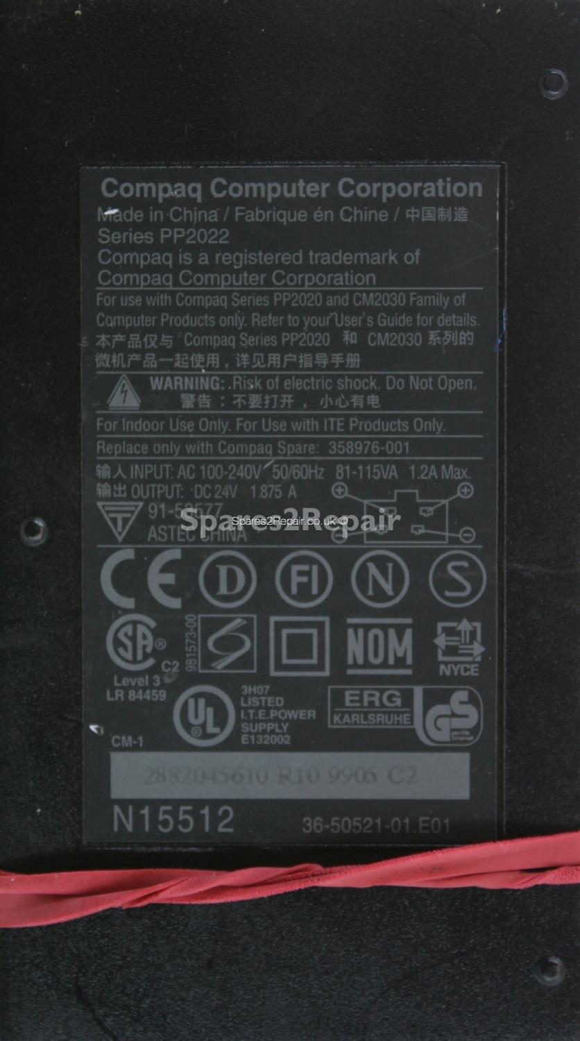 Compaq - Charger - 358976-001 - PP2022 - 24V 1.875A (Original)