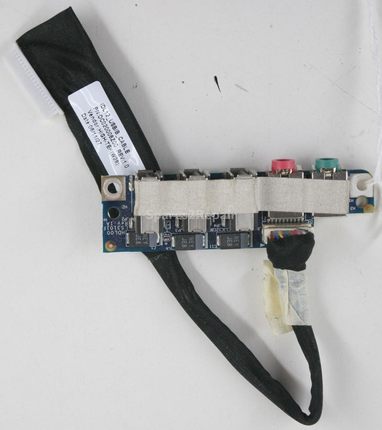 Lenovo 0768 - USB & Audio Board w/ Cable - DC020008Z00 - REV:1.0
