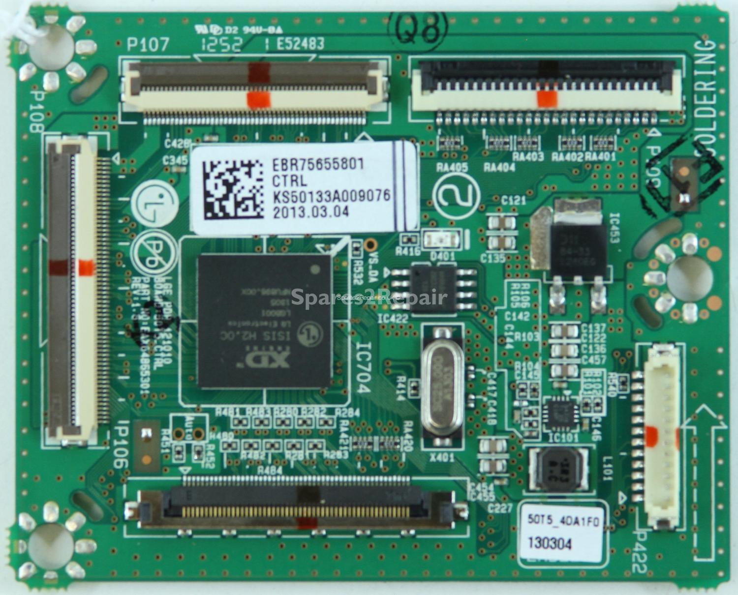 LG 50PN450B - Logic CTRL Board - EBR75655801 - EAX64865301 - REV:1.6 - LGE PDP 121010 - 50T5_CTRL