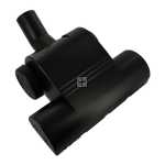 Universal Black Plastic Mini Turbo Brush with Rear Wheels & Adjustable Elbow (200mm x 32mm)