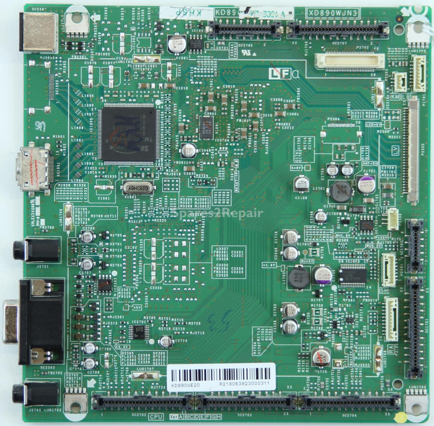 Sharp LC-37GD1E - Inputs - KD890WE20 - XD890WJN3