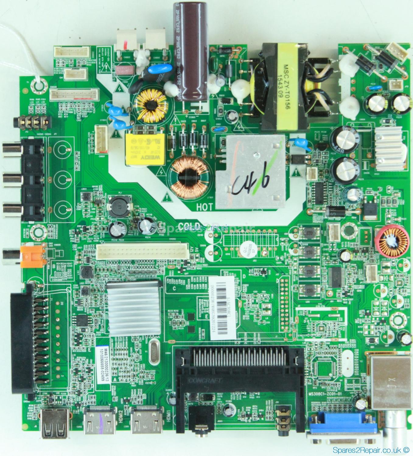 Toshiba 32E1633DB - Main Board - MS308C1-ZC01-01